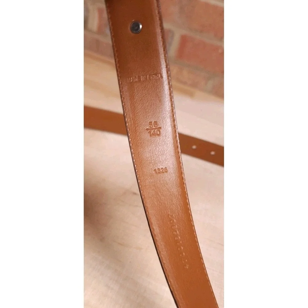 Polo Ralph Lauren Faux Alligator Brown Italian‎ Leather Belt Mens Size 56 / 140